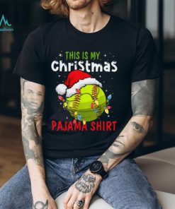 This Is My Christmas Pajama Shirt Funny Christmas Softball Classic T Shirt