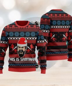 This Is Santaaa Quotes 3D All Over Printed T shirt, Action Movie Ugly Christmas Sweater Christmas Sweater For Men And Women