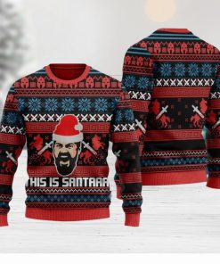 This Is Santaaa Quotes 3D All Over Printed T shirt, Action Movie Ugly Christmas Sweater Christmas Sweater For Men And Women