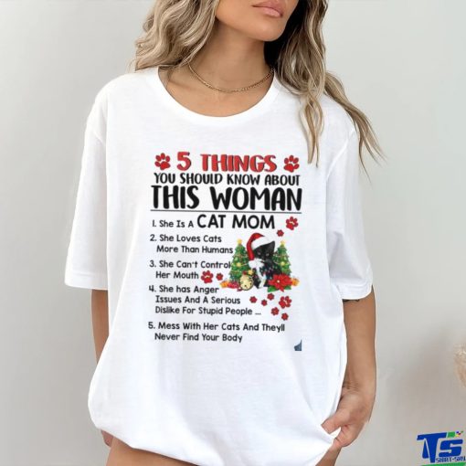 This Woman Loves Cats and Christmas Shirt