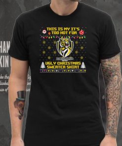 This is my it’s too hot for Richmond Tigers Ugly christmas sweater T shirt, hoodie, sweater, long sleeve and tank top This is my it’s too hot for Richmond Tigers Ugly christmas sweater T shirt