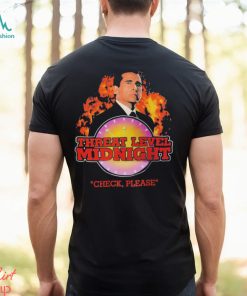 Threat level midnight Steve Carrell Check please vintage poster shirt
