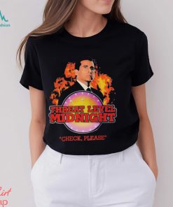 Threat level midnight Steve Carrell Check please vintage poster shirt