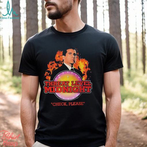 Threat level midnight Steve Carrell Check please vintage poster shirt