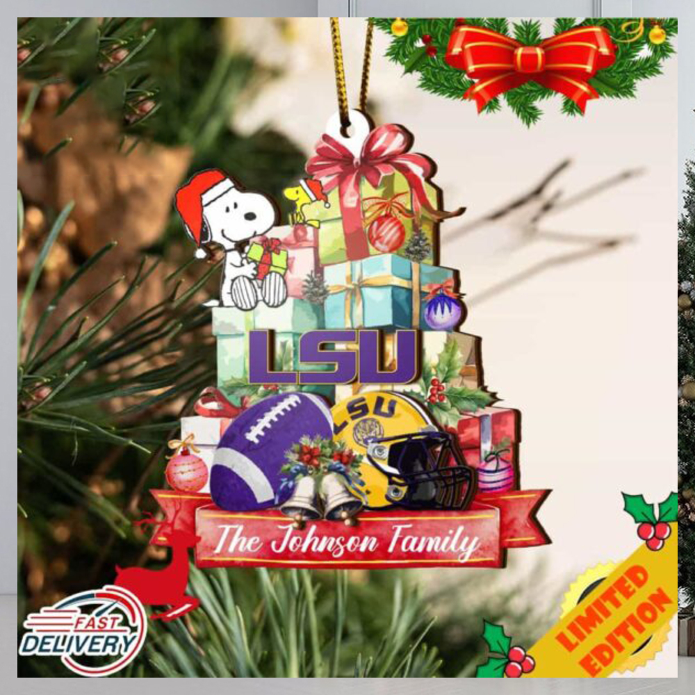 Tigers And Snoopy Christmas NCAA Ornament Custom Your Family Name Tigers And Snoopy Christmas NCAA Ornament Custom Your Family Name