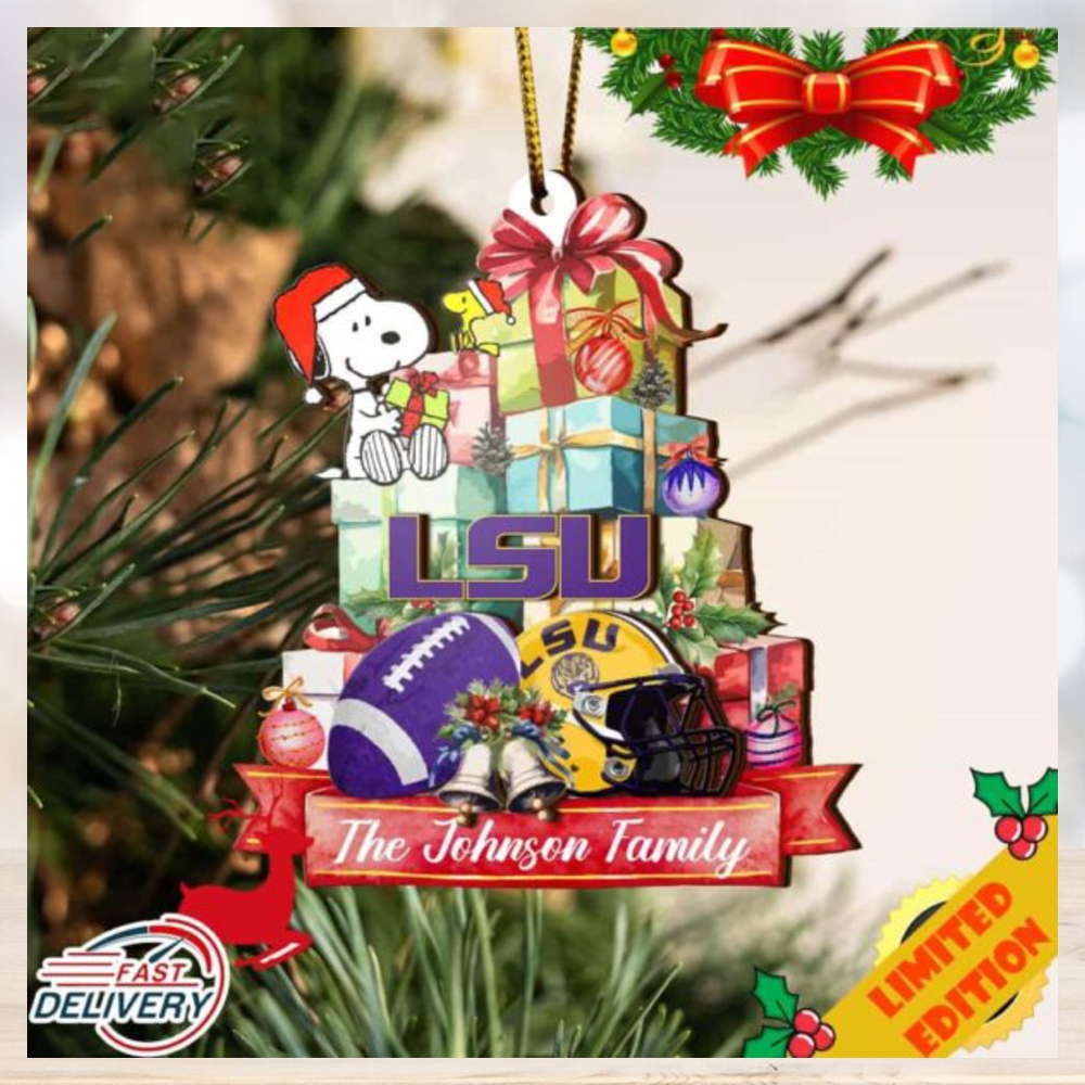 Tigers And Snoopy Christmas NCAA Ornament Custom Your Family Name Tigers And Snoopy Christmas NCAA Ornament Custom Your Family Name