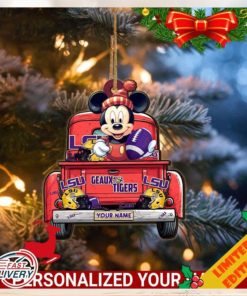 Tigers Mickey Mouse Ornament Personalized Your Name Sport Home Decor