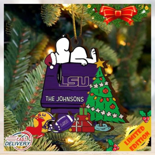 Tigers Snoopy Christmas NCAA Ornament Custom Name