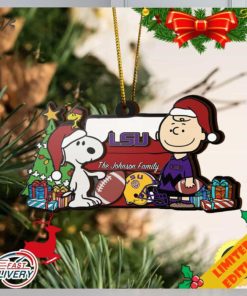 Tigers Snoopy Christmas NCAA Ornament Custom Your Family Name