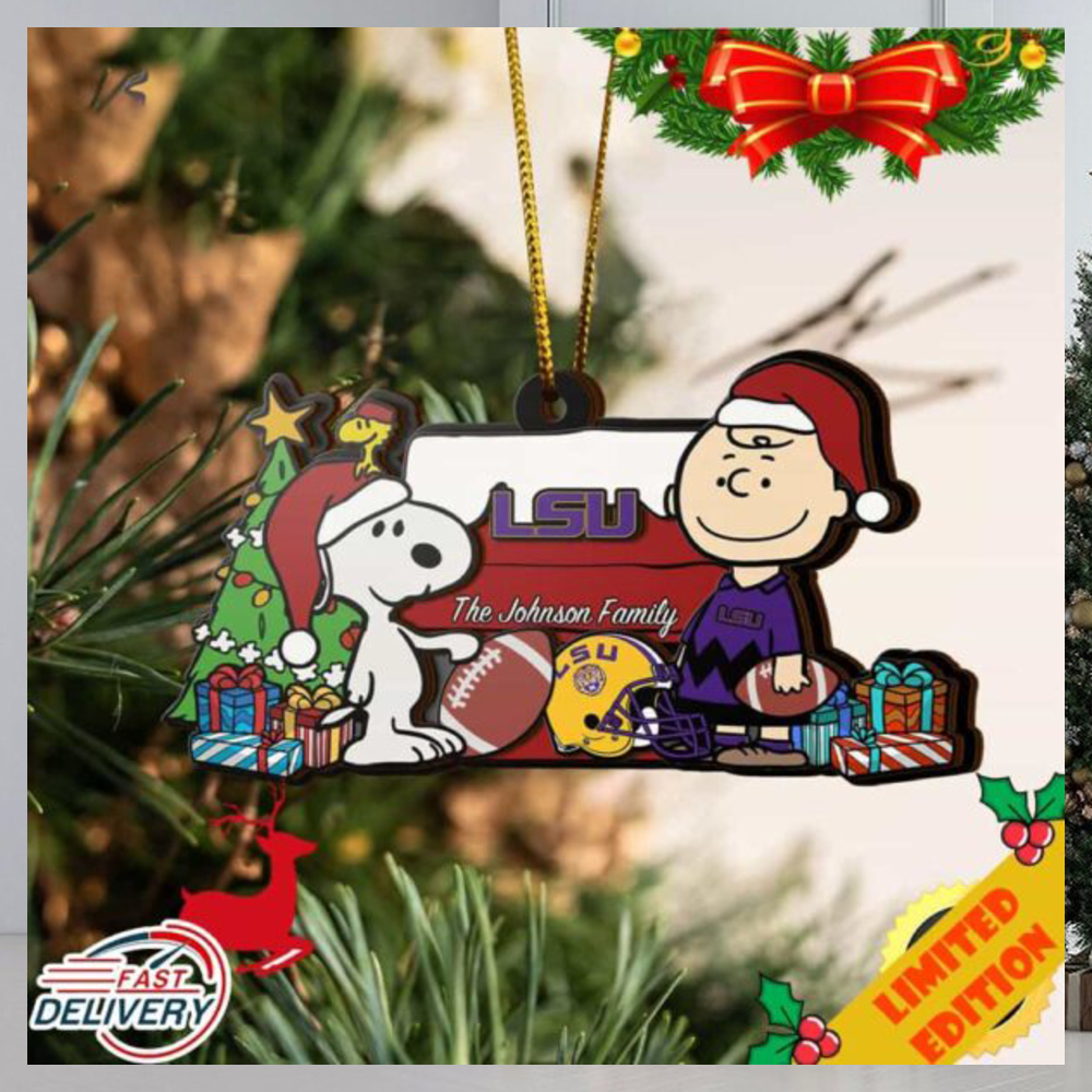 Tigers Snoopy Christmas NCAA Ornament Custom Your Family Name Tigers Snoopy Christmas NCAA Ornament Custom Your Family Name