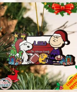 Tigers Snoopy Christmas NCAA Ornament Custom Your Family Name