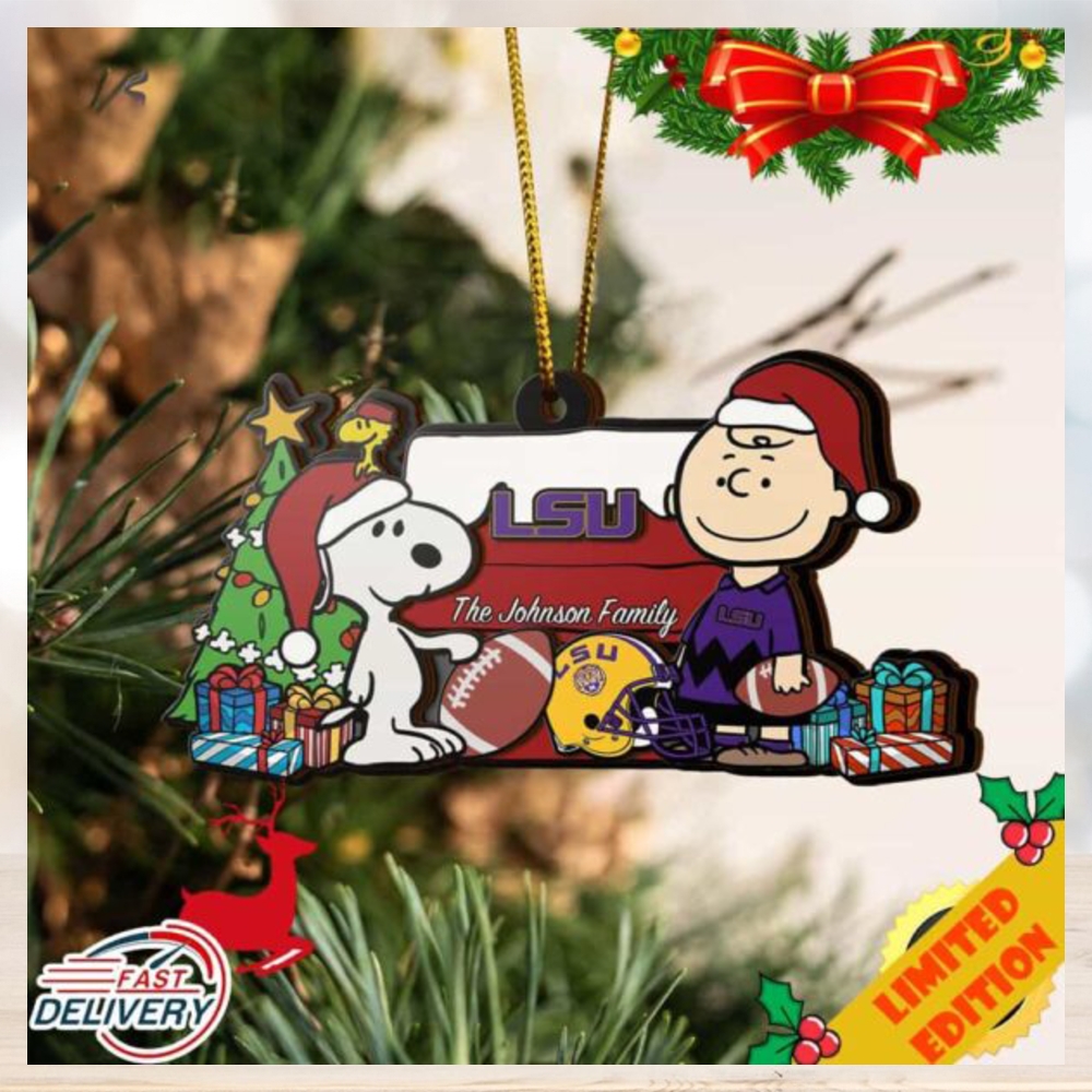 Tigers Snoopy Christmas NCAA Ornament Custom Your Family Name Tigers Snoopy Christmas NCAA Ornament Custom Your Family Name