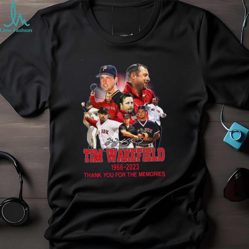Tim wakefield 49 boston red sox 1966 2023 thank you for the memories signature shirt Tim wakefield 49 boston red sox 1966 2023 thank you for the memories signature shirt
