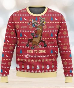 Time To Drink Budweiser Ugly Christmas Sweater