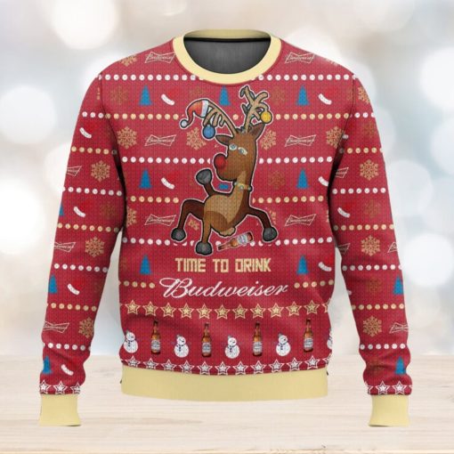 Time To Drink Budweiser Ugly Christmas Sweater