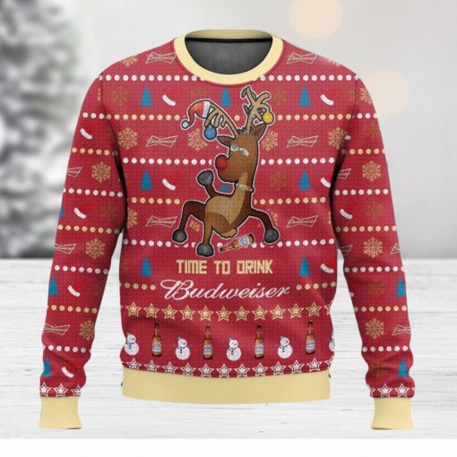 Time To Drink Budweiser Ugly Christmas Sweater