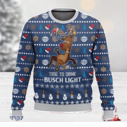 Time To Drink Busch Light Ugly Christmas Sweater Christmas Holiday Gift