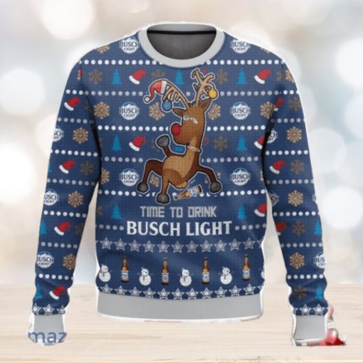 Time To Drink Busch Light Ugly Christmas Sweater Christmas Holiday Gift