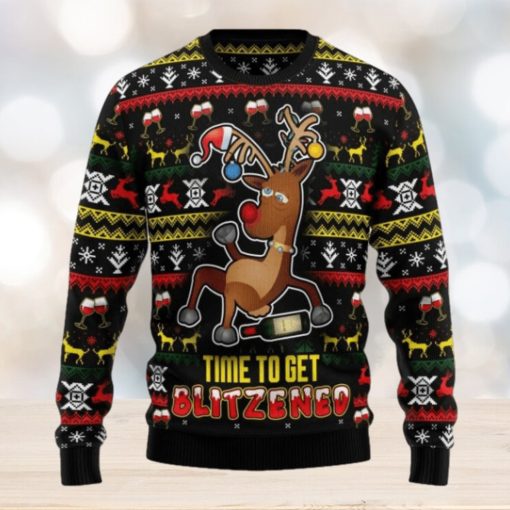 Time To Get Blitzened Ugly Christmas Sweater