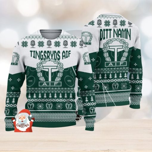 Tingsryds AIF 3D Ugly Christmas Sweater Christmas Holiday Gift Custom Name For Men And Women