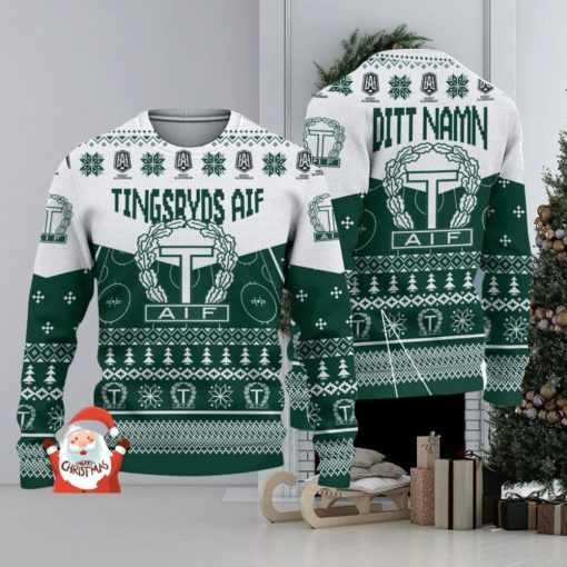 Tingsryds AIF 3D Ugly Christmas Sweater Christmas Holiday Gift Custom Name For Men And Women