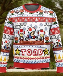 Toad Super Mario Bros Ugly Christmas Sweater