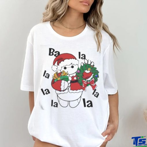 Top Santa Baymax La La La Christmas Wreath T Shirt