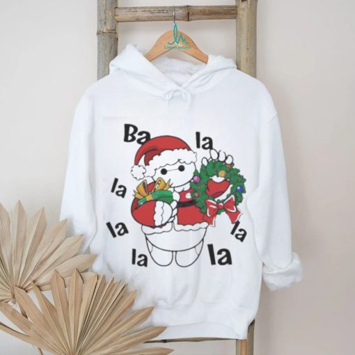 Top Santa Baymax La La La Christmas Wreath T Shirt