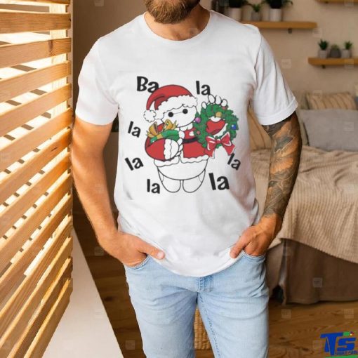 Top Santa Baymax La La La Christmas Wreath T Shirt