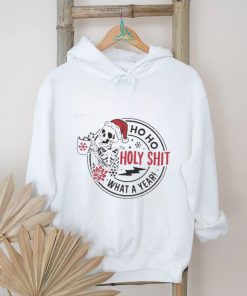 Top Skull Santa Claus Ho Ho Holy Shit What A Year T Shirt