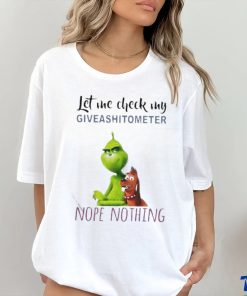 Top The Grinch And Max Let Me Check My Giveashitometer Nope Nothing T Shirt