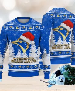 Toronto Blue Jays Logo Wearing Santa Hat Christmas Gift Ugly Christmas Sweater Christmas Gift Ideas