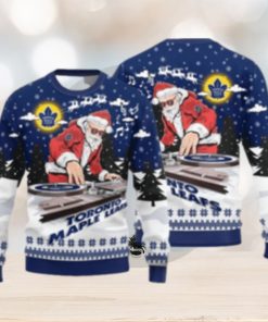 Toronto Maple Leafs Christmas Funny DJ Santa New Style Knitted Sweater