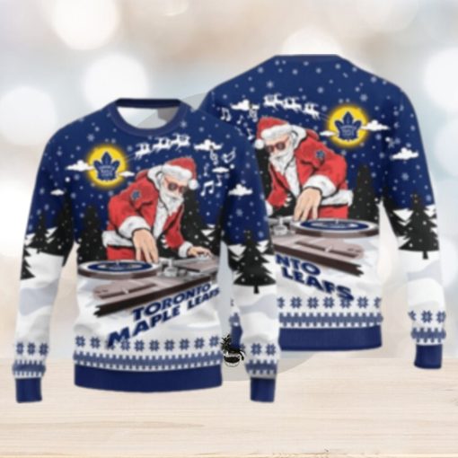 Toronto Maple Leafs Christmas Funny DJ Santa New Style Knitted Sweater