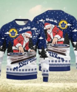 Toronto Maple Leafs Christmas Funny DJ Santa New Style Knitted Sweater