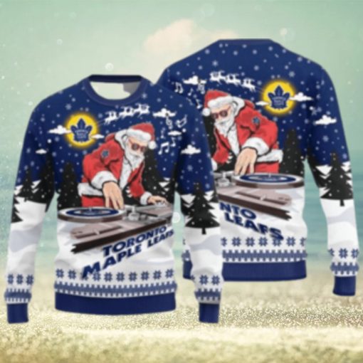 Toronto Maple Leafs Christmas Funny DJ Santa New Style Knitted Sweater