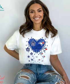 Toronto Maple Leafs Toronto Blue Jays logo hearts sport gift shirt