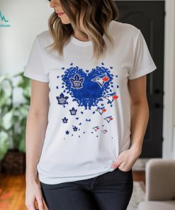 Toronto Maple Leafs Toronto Blue Jays logo hearts sport gift shirt