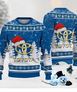 Toyota Blue Logo Wearing Santa Hat Christmas Gift Ugly Christmas Sweater Christmas Gift Ideas