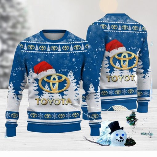 Toyota Blue Logo Wearing Santa Hat Christmas Gift Ugly Christmas Sweater Christmas Gift Ideas