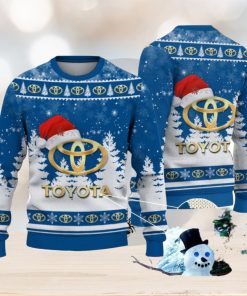 Toyota Blue Logo Wearing Santa Hat Christmas Gift Ugly Christmas Sweater Christmas Gift Ideas