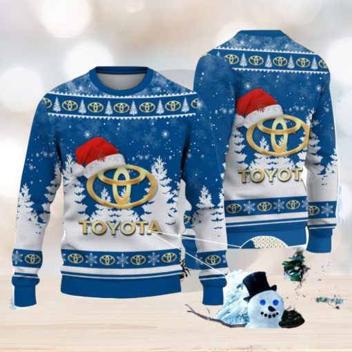 Toyota Blue Logo Wearing Santa Hat Christmas Gift Ugly Christmas Sweater Christmas Gift Ideas