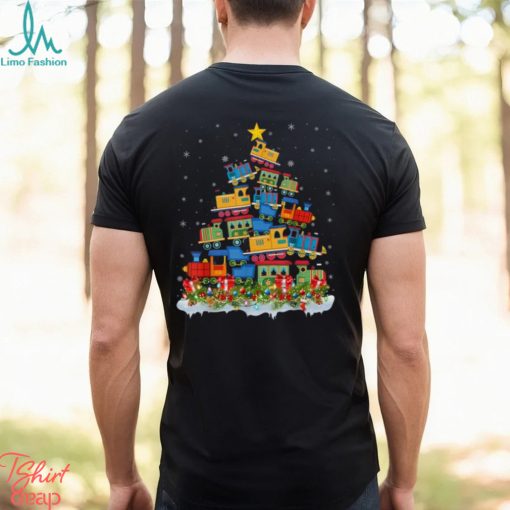 Train Lover Xmas Tree Santa Christmas Train T Shirt