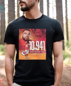 Travis Kelce 10941 Career Receiving Yards For The Most in Kansas City Chiefs Franchise History Unisex T Shirt