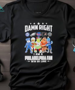 Trending Mascot all sports team damn right I am a Philadelphia fan win or lose shirt