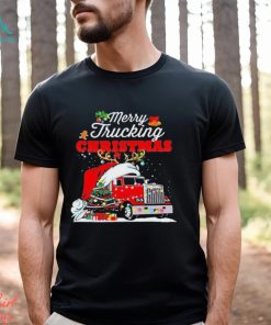 Trucker Christmas Merry Trucking Christmas Trucker T Shirt