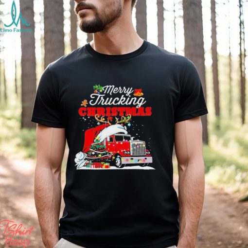 Trucker Christmas   Merry Trucking Christmas Trucker T Shirt