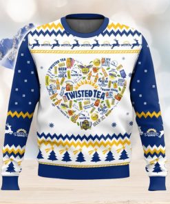 Twisted Tea Heart All Over Printed Ugly Christmas Sweater Trending Xmas Christmas Gift