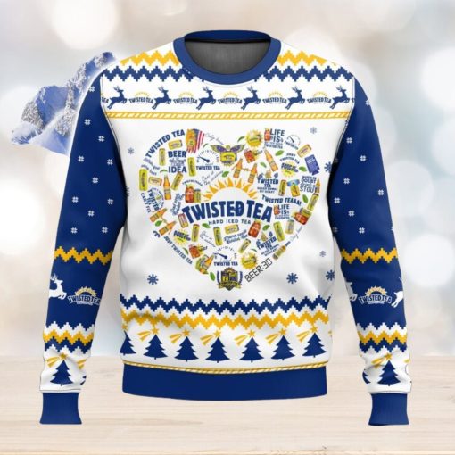 Twisted Tea Heart All Over Printed Ugly Christmas Sweater Trending Xmas Christmas Gift