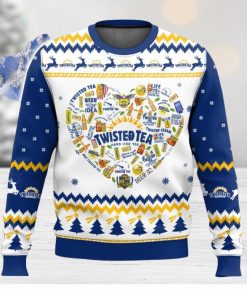 Twisted Tea Heart All Over Printed Ugly Christmas Sweater Trending Xmas Christmas Gift